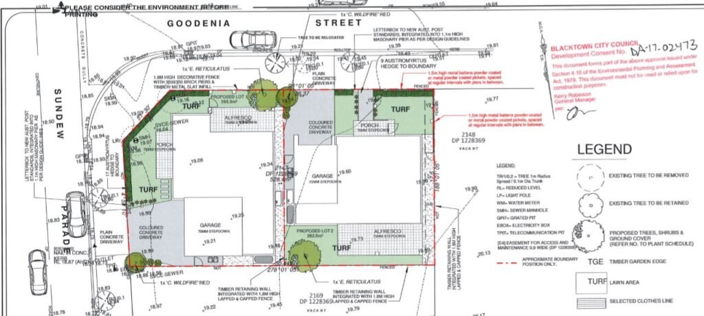 DA Approved Dual Occupancy – Corner Block